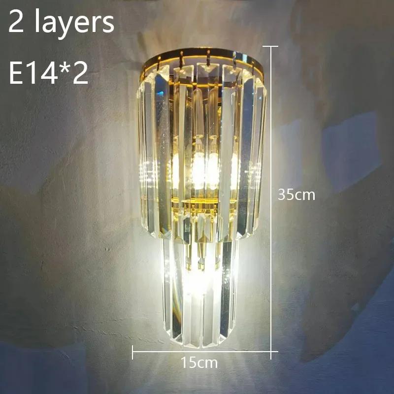 European Luxury Hotel Lobby Crystal Wall Lamp Club Villa Living Room Office Indoor Room Decoration Lighting Fixture Wall Lamp