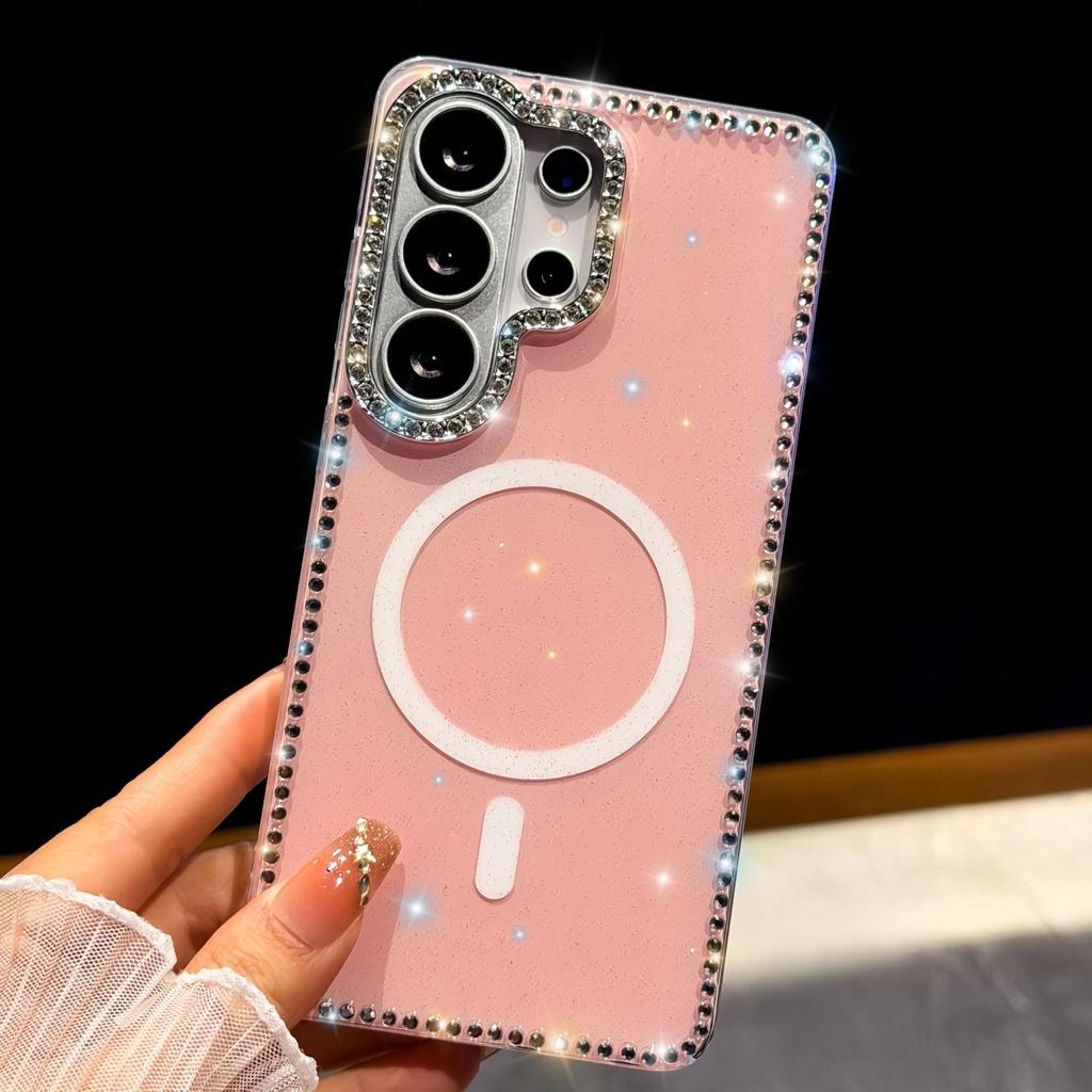 Samsung S11Ultra flash diamond IMD strong magnetic mobile phone case S11FE flash powder laser love S11 protective case