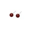 Natural Cinnabar S925 Tremella Stick Earrings - Elegant Red Bean Design, 2021