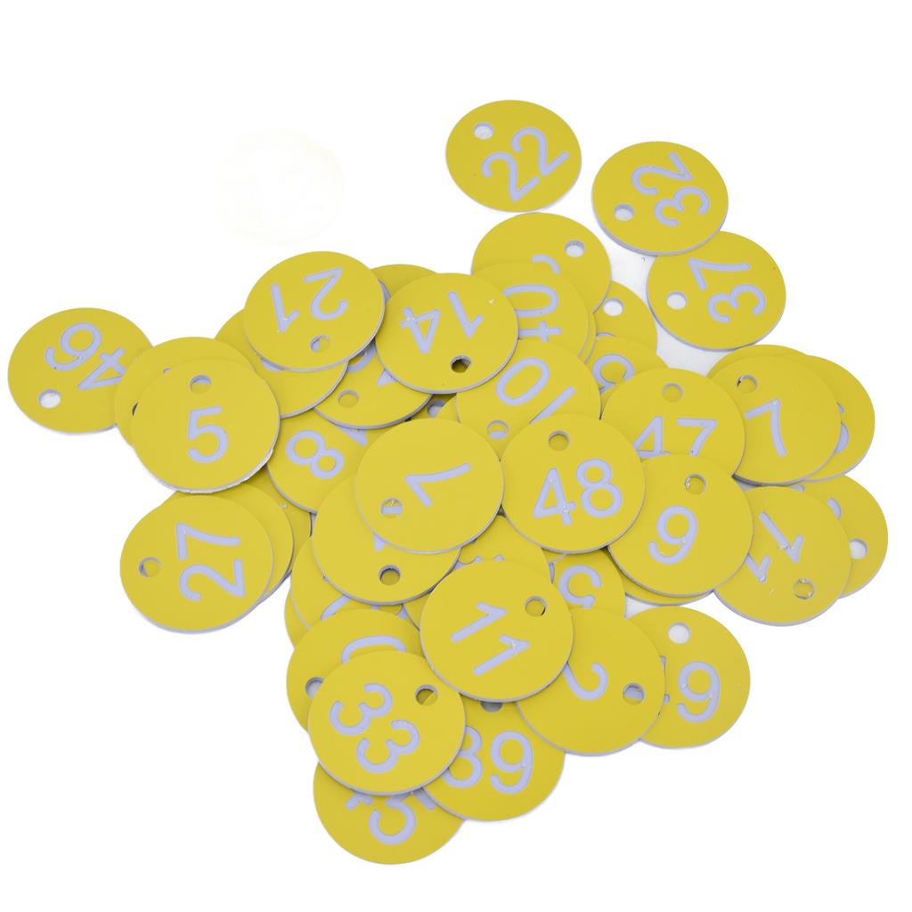 50Pcs Beehive Tag ABS Round Numbered Sign Labels with Hole Livestock Beekeeping Supplies