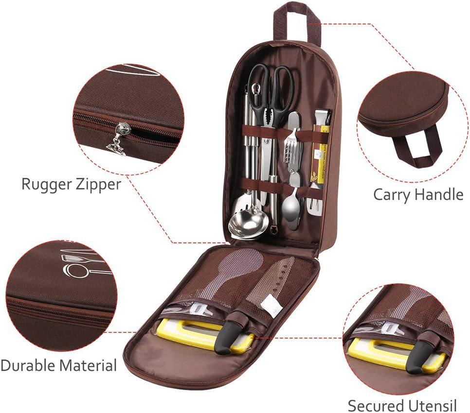1Pc Outdoor Cookware Portable Oxford Cloth Storage Bag for Camping and Kitchenware Storage
