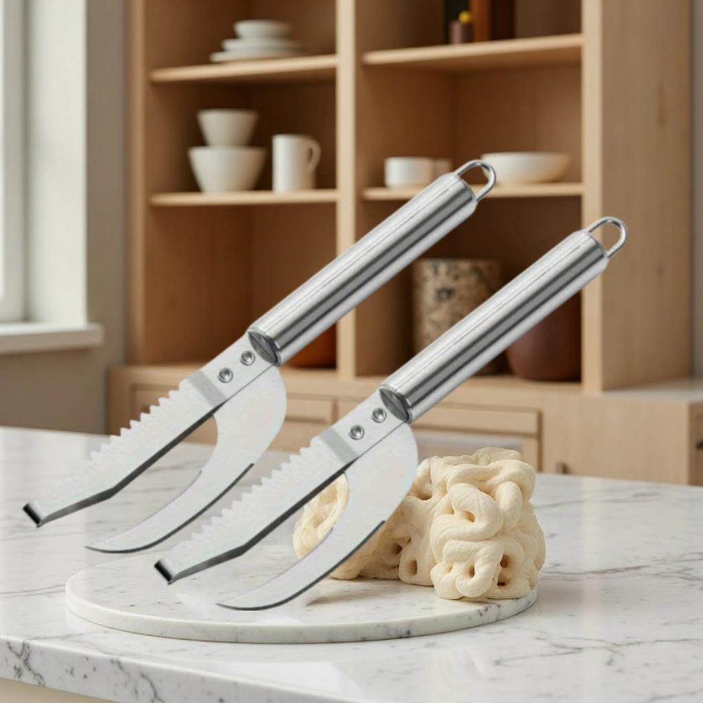 2 Pezzi acciaio inossidabile raschietto per pesce, strumento portatile per rimuovere le interiora del pesce, utensile multifunzionale per la lavorazione e la cottura di frutti di mare in cucina