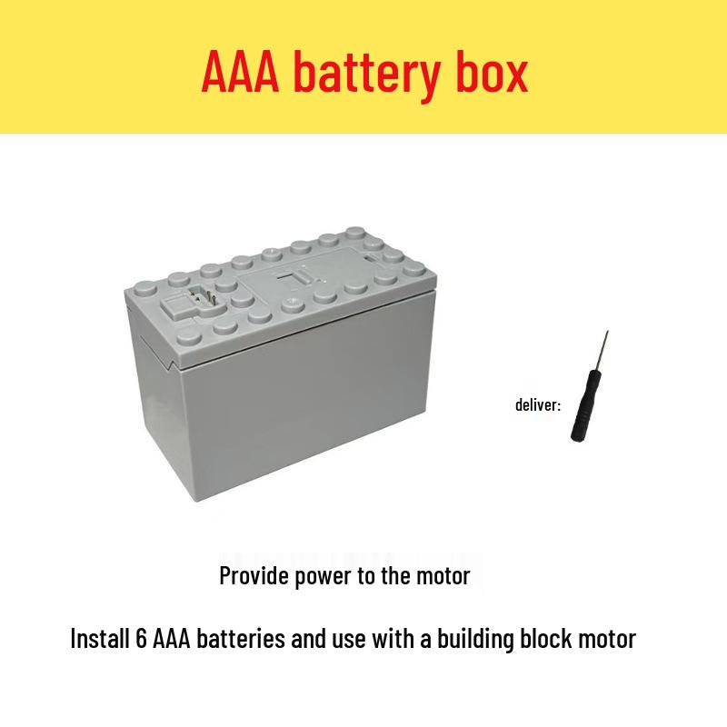 Remote Control High-Speed Motor & Battery Box for Lego Bricks with Black, Red, and Light Modifications