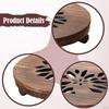 Movable Plantpot Tray Rolling Plant Stand Planter Pot Trolley Wooden Base Easy to Move Houseplants