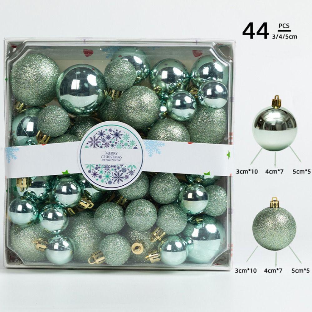 44pcs Shatterproof Christmas Tree Decoration Pendant 3/4/5CM Hanging Ornament  New Year