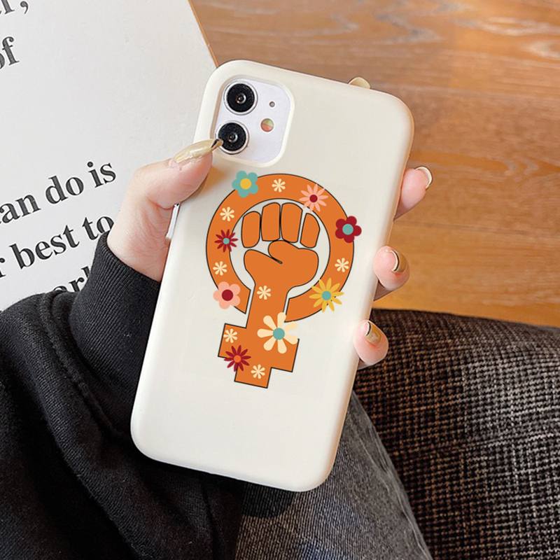 Feminist Feminism Aesthetics Girl Power Phone Case Soft Solid Color for iPhone 11 12 13 Mini Pro XS MAX 8 7 6 6S Plus X XR