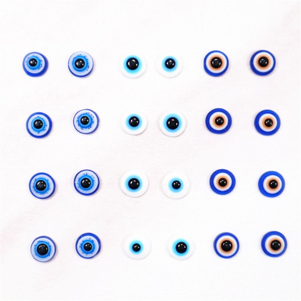20Pcs Resin Blue Eyes Nail Art Decorations Flat 3D Nail Charms Easy To Apply Women
