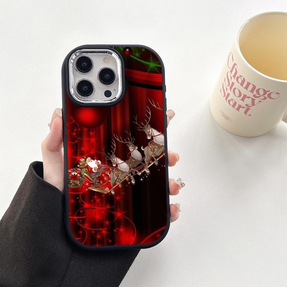 N105 рождественские и новогодние художественные мягкие чехлы для телефонов Samsung S24 — фото 8