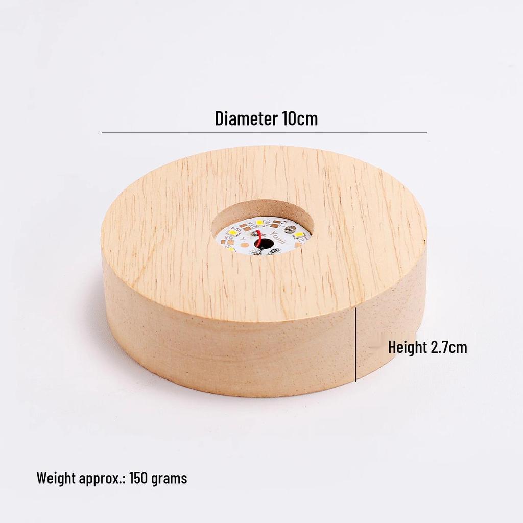 Luksusowa Podkładka Drewniana z Podświetleniem na Kieliszki do Wina i Koktajle