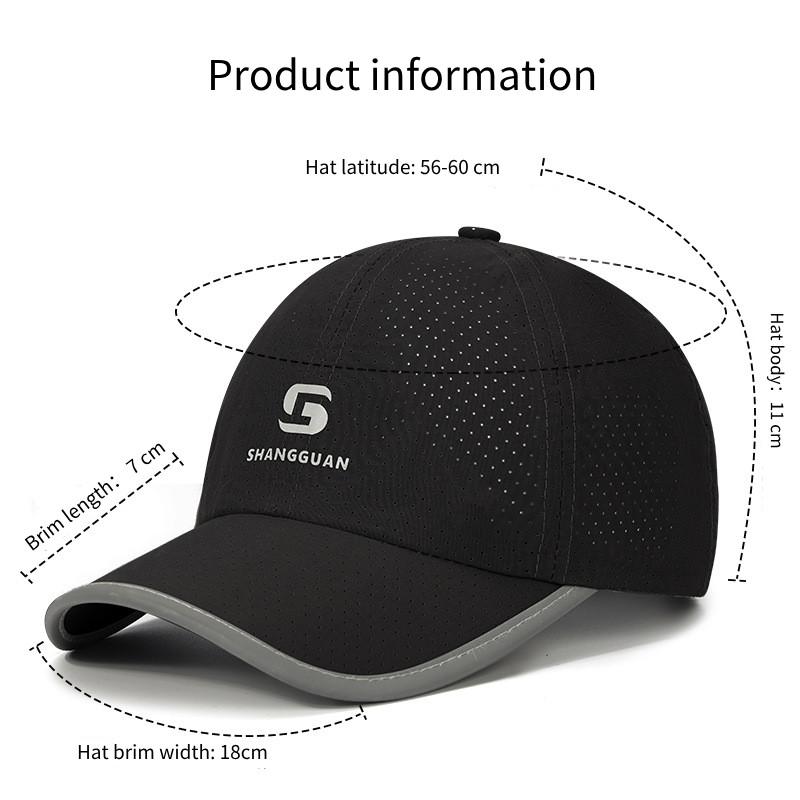 Baseball Cap Fully Perforated Reflective Sun Hat Outdoor Sports Logo Breathable