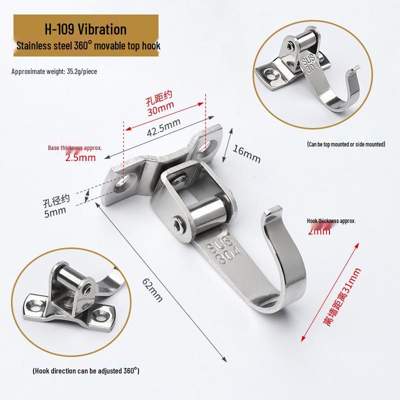 Jinrui Stainless Steel Black Bathroom Hook for Coats and Hats