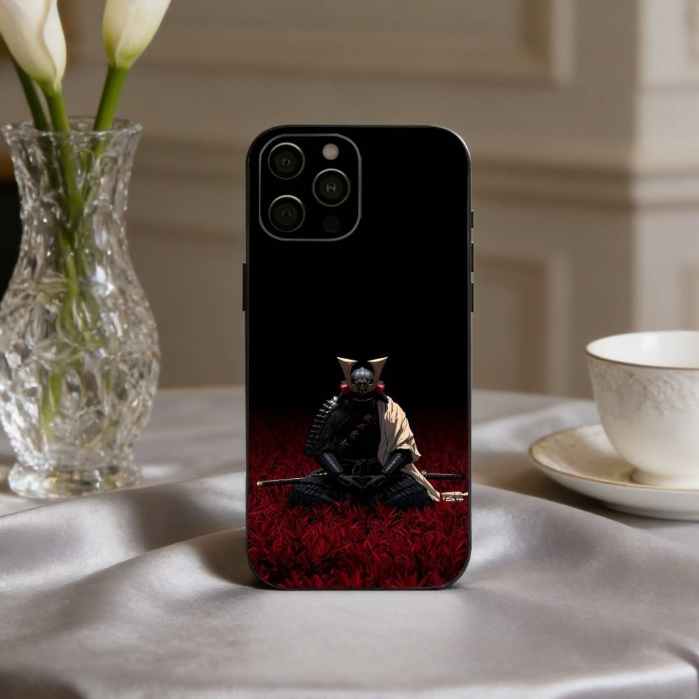 J-Japanisch B-Bushido S-Samurai Handyhülle Für iPhone 17,16,15,14,13,12,11 Plus,Pro Max,XS,Weiche Silikon Schwarze Hülle