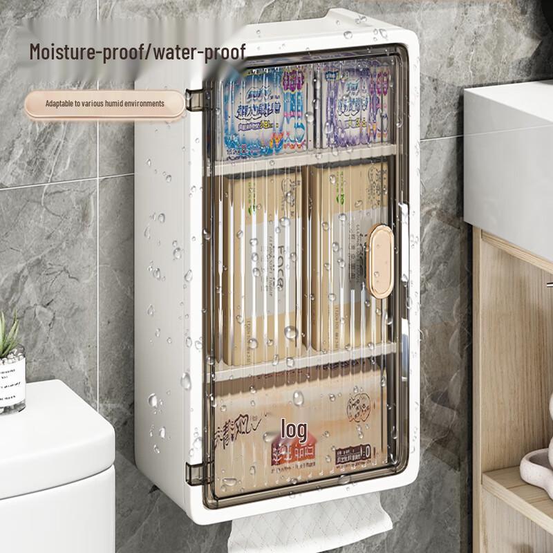 Wall-Mounted Waterproof Toilet Paper Holder with Shelf