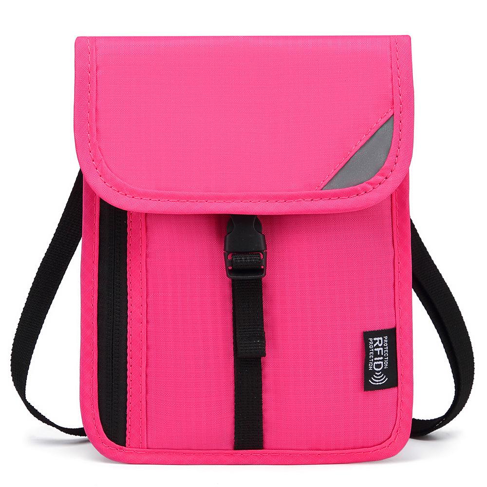 

RFID-Protected Foldable Multi-Layer Lanyard Passport and ID Holder Bag 19x0.5x15 cm розы красного