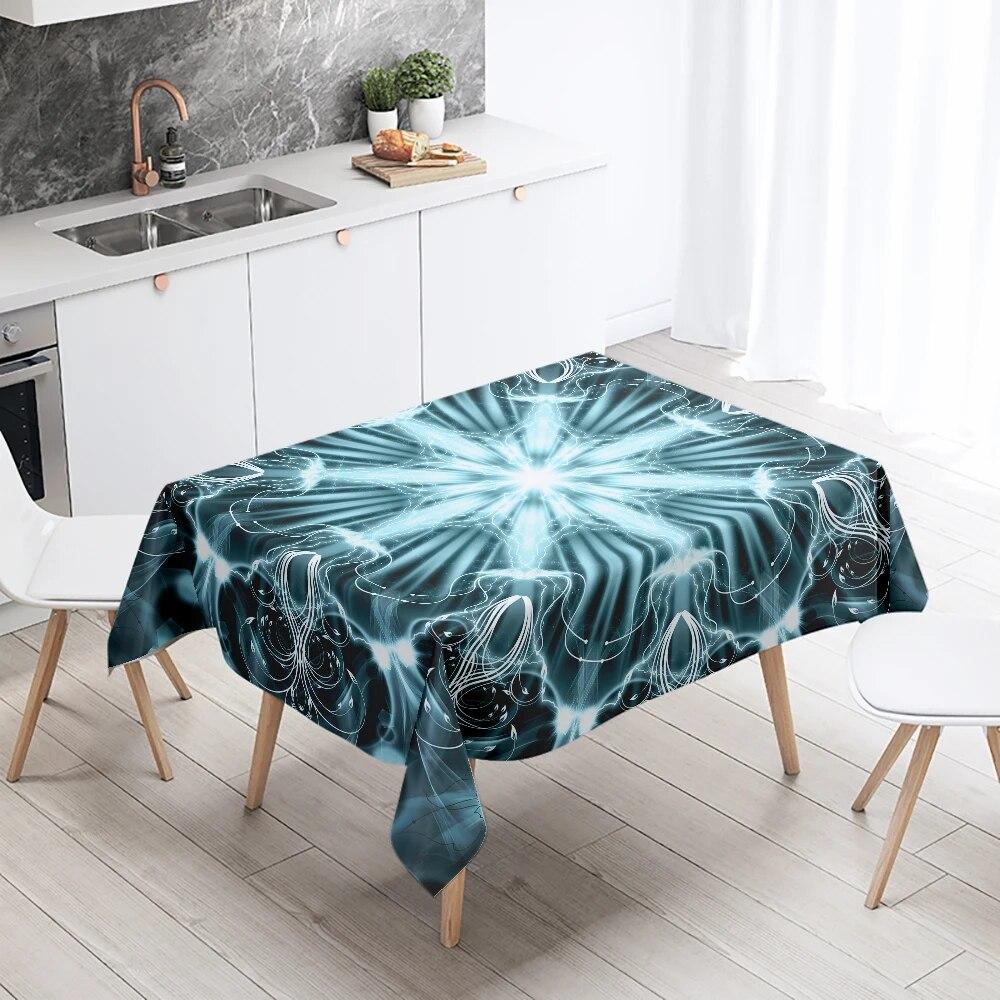 Waterproof Mandala Printed Tablecloth Wedding Party Restaurant Decoration Rectangle  Kitchen Table
