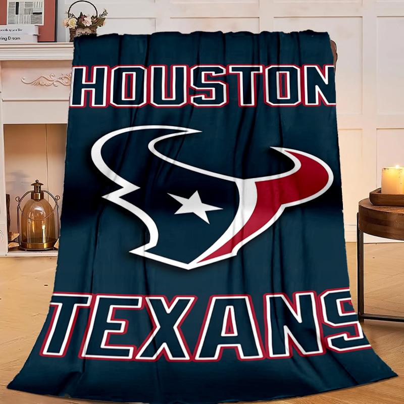 basketball Texans Logo Blanket Flannel Throw for Sofa, Travel, Camping, Livingroom, Office, Chair and Bed Soft and Warm Holiday gifts