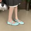Satin French Temperament Round Head Flat Bottom Mary Jane Single Shoes Women's 2025 Autumn New Evening Breeze with Skirt Ballet Shoes
