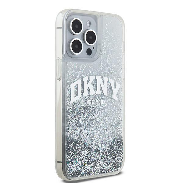 Etui do iPhone 15 Pro Max DKNY Liquid Glitter Big Logo Białe