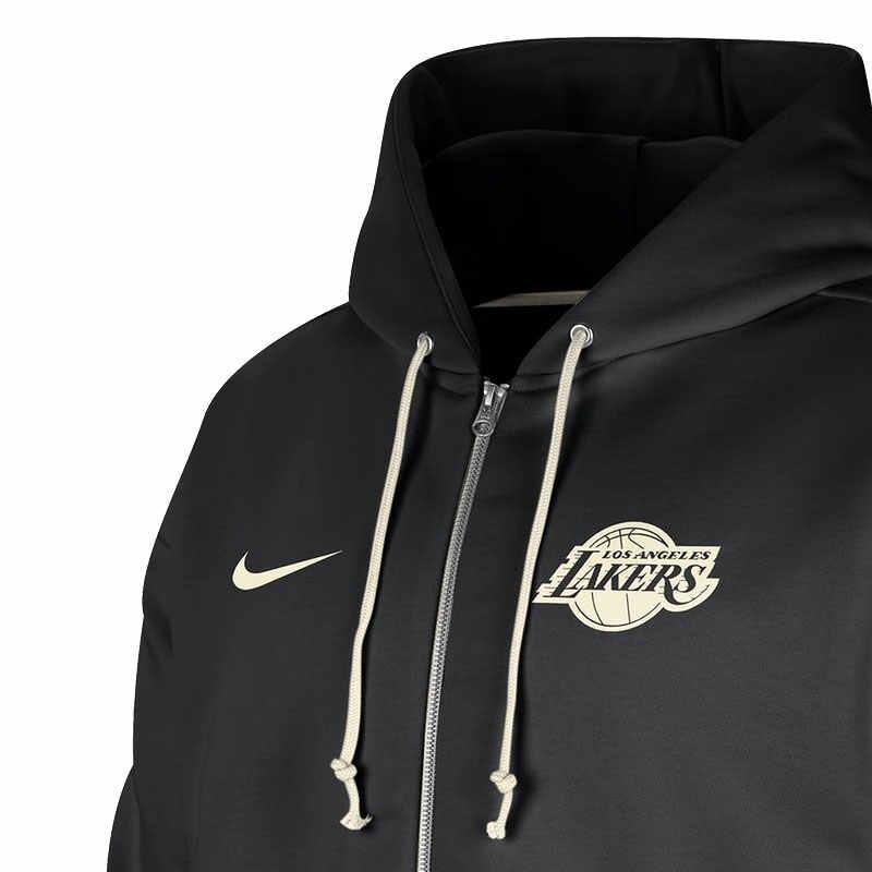 Nike Dri-FIT Standard Issue Los Angeles Lakers Logo Quick-Dry Zip-Up Hoodie Men Hoodies Black FQ3408-010