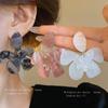 Silver Needle Mori Flower Resin Smudged Earrings Niche Fashion Atmosphere Earrings Literary Small Fresh Versatile Earrings