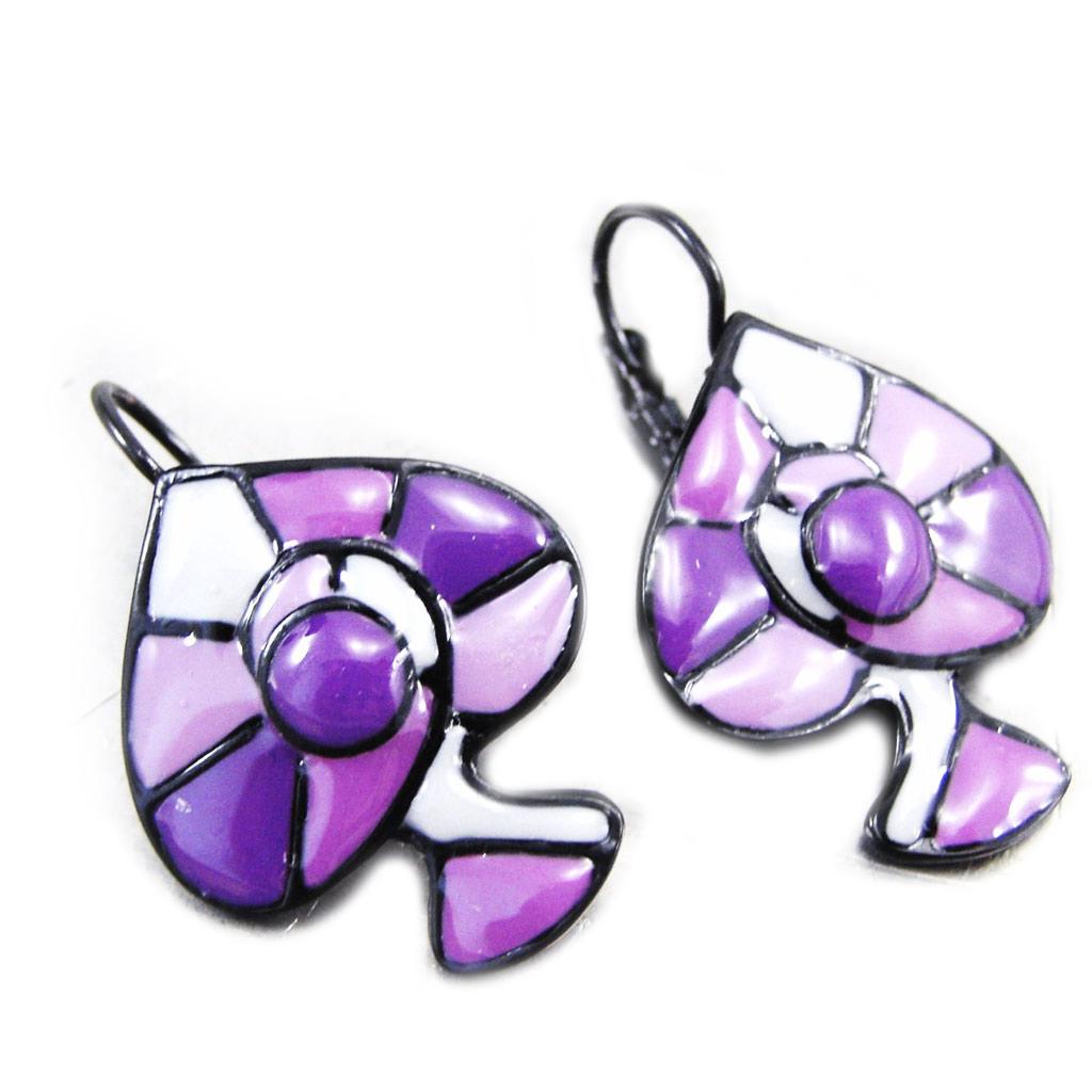 NOA [G5759] - Purple 'Harlequin' Designer Earrings
