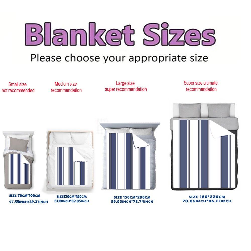 1pz Plaid a Strisce Nautiche – Design Minimalista Blu e Bianco, Elegante Decorazione per la Casa per Divano o Letto