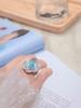 Indifferent Style Niche Design Light Luxury Paraiba Gemstone Blue Crystal Open Index Finger Ring for Women