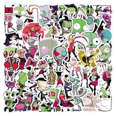 55 Invader Zim Graffiti Stickers Decorate Suitcase Laptop Mobile Anime Stickers