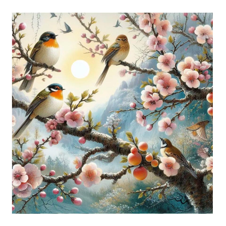 

Новое поступление 5D алмазная живопись цветок и птица искусство полная алмазная мозаика вышивка бамбуком вышивка крестиком горный хрусталь домашний декор Full Round 30x30CM