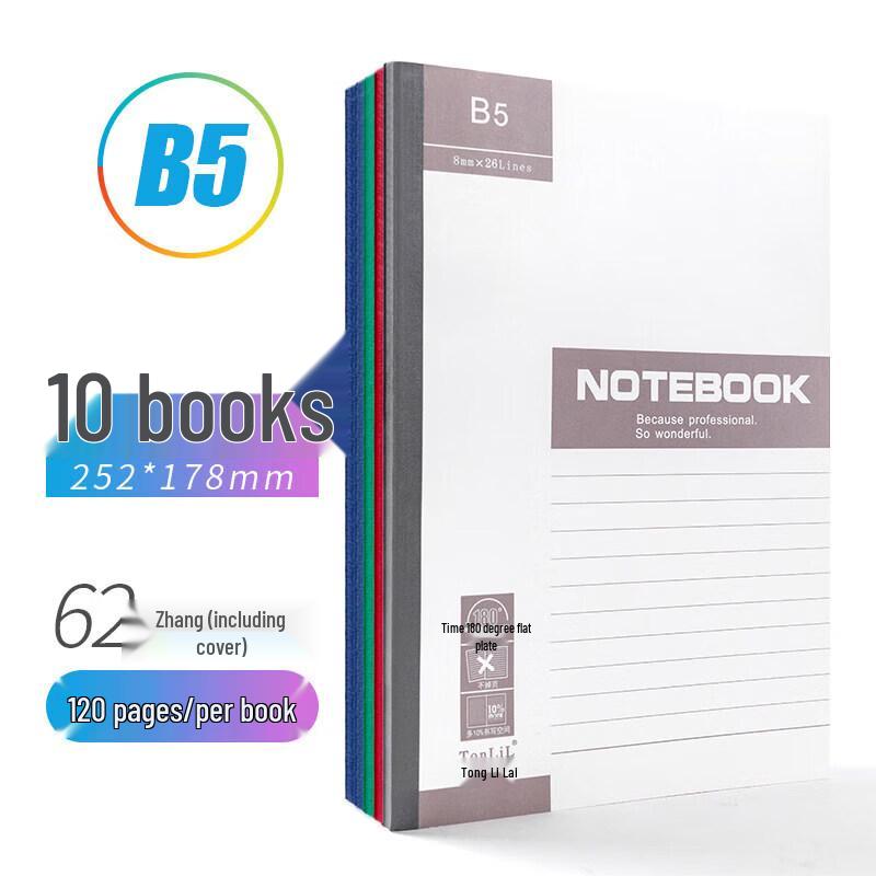 TonLiL B5 Softcover Notebook 10-Pack