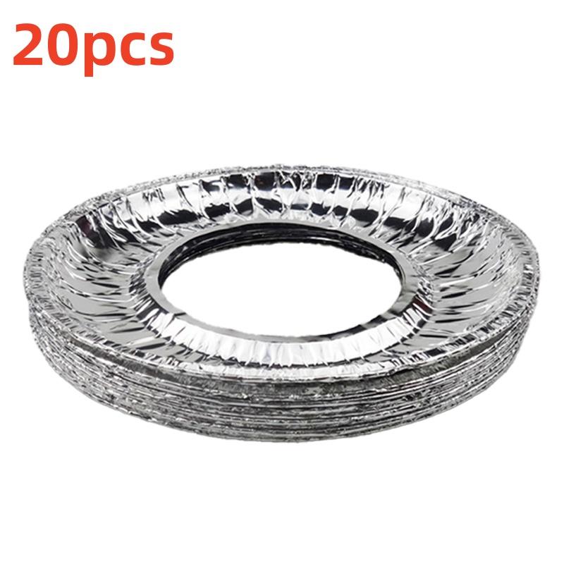 10/20 ks Hliníková fólie Kryty hořáků Jednorázové vložky sporáku pro plynové varné desky Ochranné pomůcky proti oleji pro vaření (Snadné čištění)
