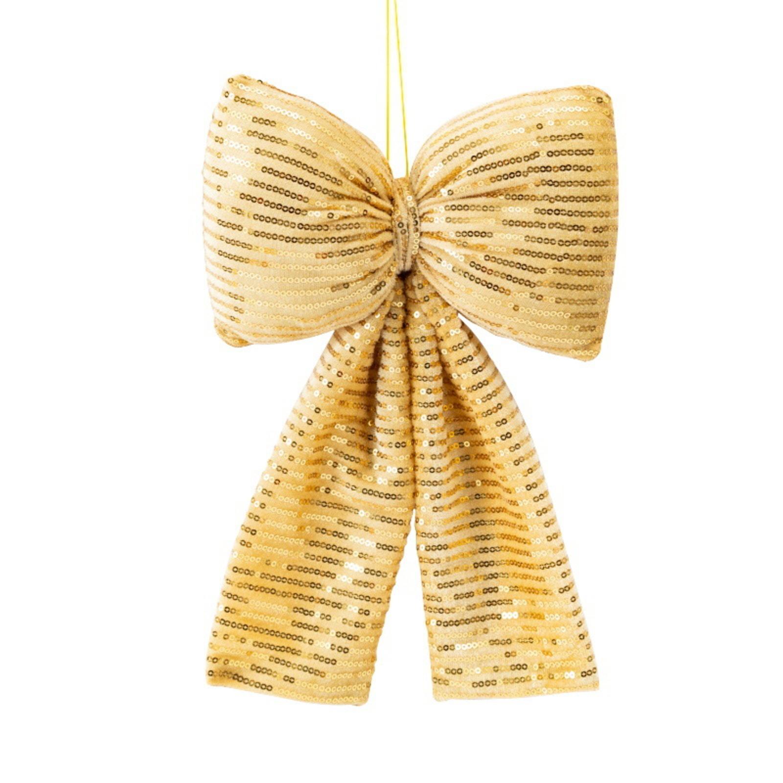 

Рождественские украшения Высококачественный золотой бархатный бант Рождественский флокированный бант Большой красный One Size золотой