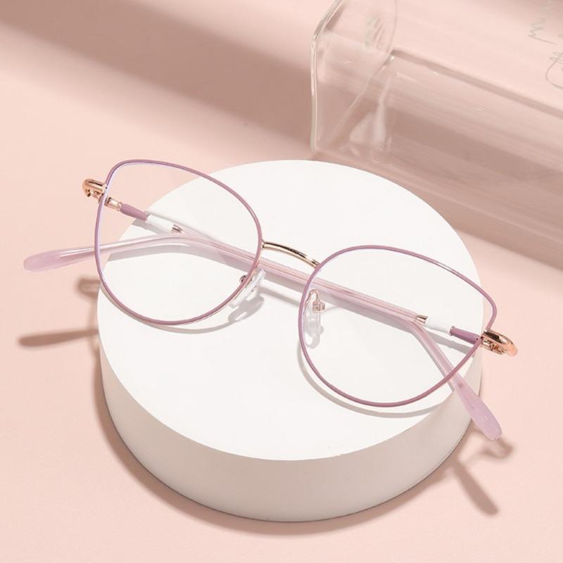 Cat Eye Glasses for Women Flat Light Blue Light Protection Student Frame Style Optical Glasses