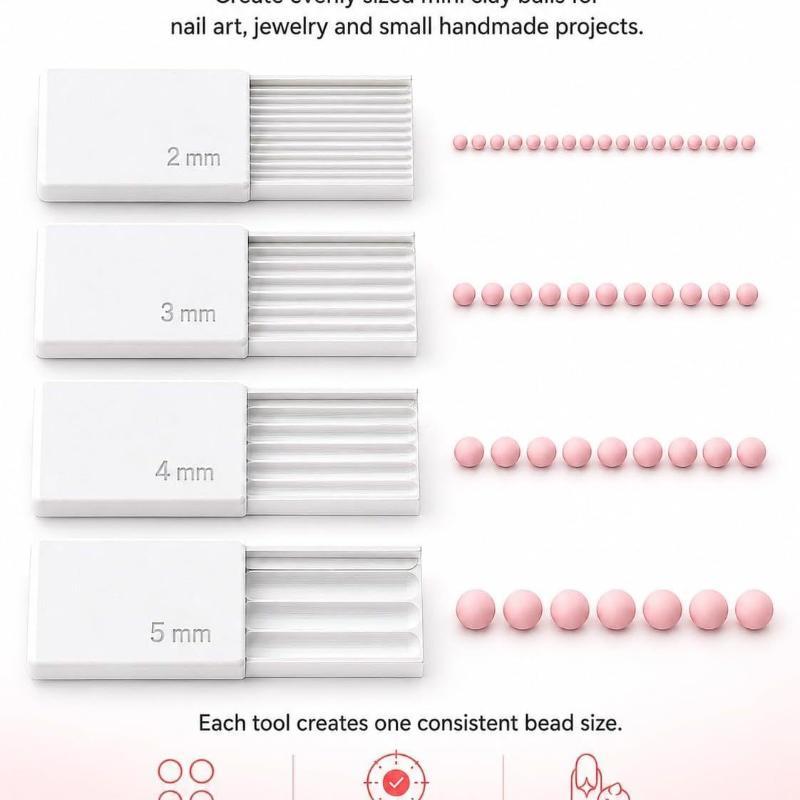 Nail Art 3D Bead Roller Easy Clean Clay Gel Ball Maker Tool for DIY Gel Flower Nail Decoration Manicure Beginners