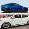 2 Stück Auto Seitenstreifen Seitenstreifen Schürzen Grafiken Vinyl Aufkleber Decals Für Tesla Model Y Auto Karosserie Aufkleber Decal Zubehör