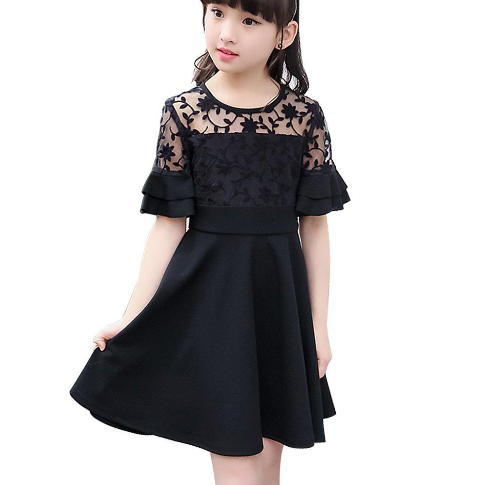 

Formal Elegant Korean Princess Dress for Entrance and Sizes and 160cm for heights [JDLXMD] Girls Dress, Black, Kindergarten, School, Ceremonies,