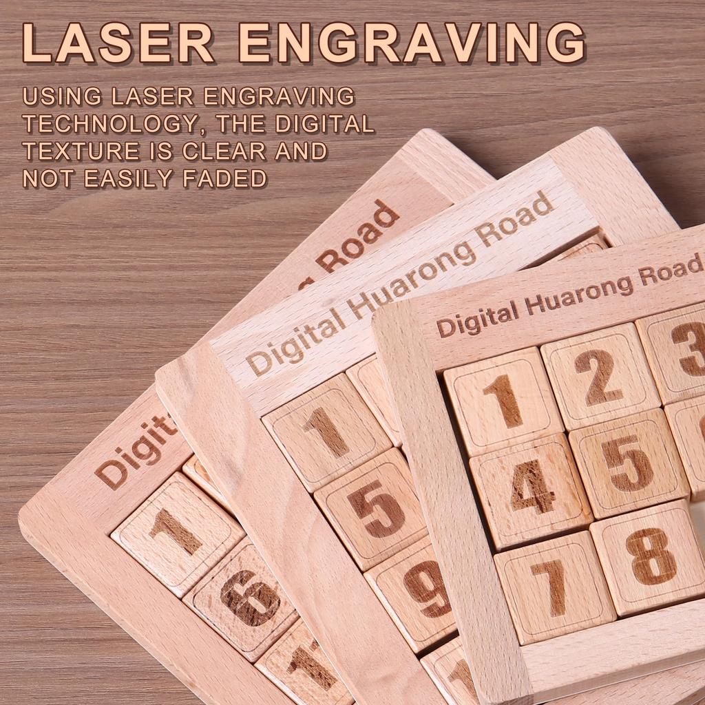 AIUAZA Wooden Number Sliding Puzzle, Brain Teaser Toy Tangram Game, Continuing Puzzle Board Game, Educational Toy for Kids and Adults (Trumpets 1-8)