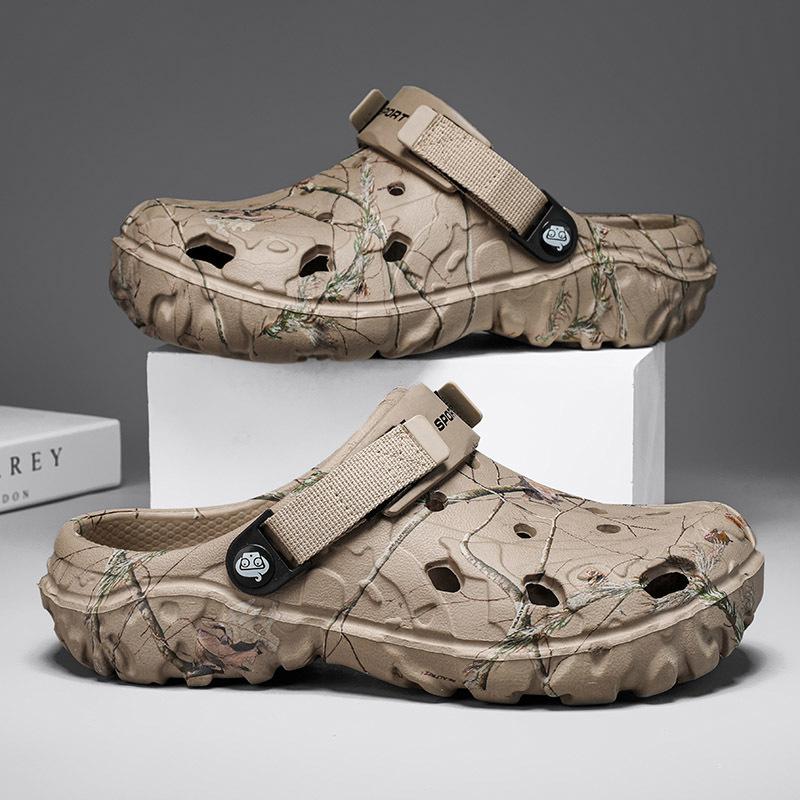 

Hole shoes men s large size bag head slippers 2025 two pairs of sandals foreign trade shoes factory direct sales slippers 45 хакі