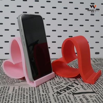 3D Printed Heart Phone & Tablet Holder - Modern Desktop Ornament