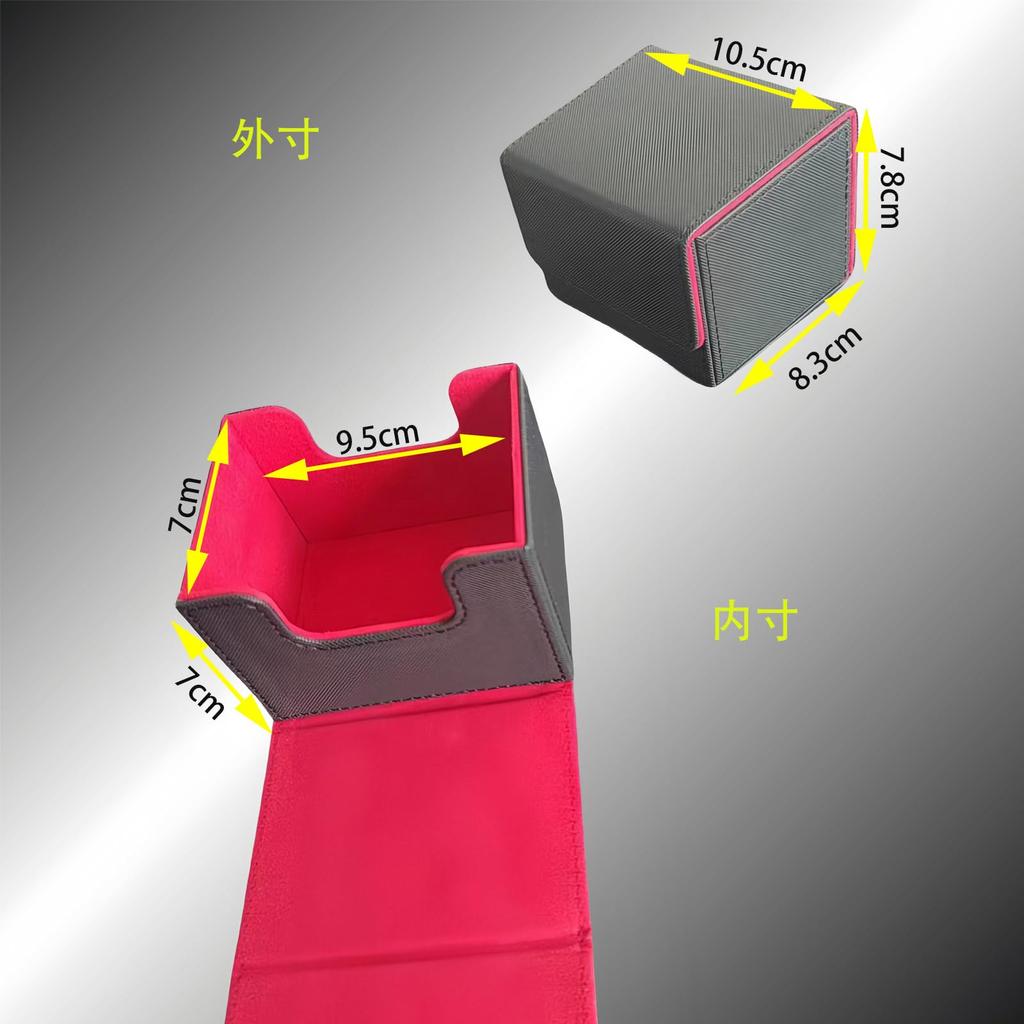 Deck Case Caixa de Cartas Grande Capacidade Caixa de Cartas Trading Card Case PU Couro Lateral Case (S, Laranja)