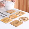 Household Kitchen Wooden Insulation Mat, Square, Cartoon, Animal Shaped Dining Table Mat, Thick, Heat-resistant, Hollow, Non Slip Coaster