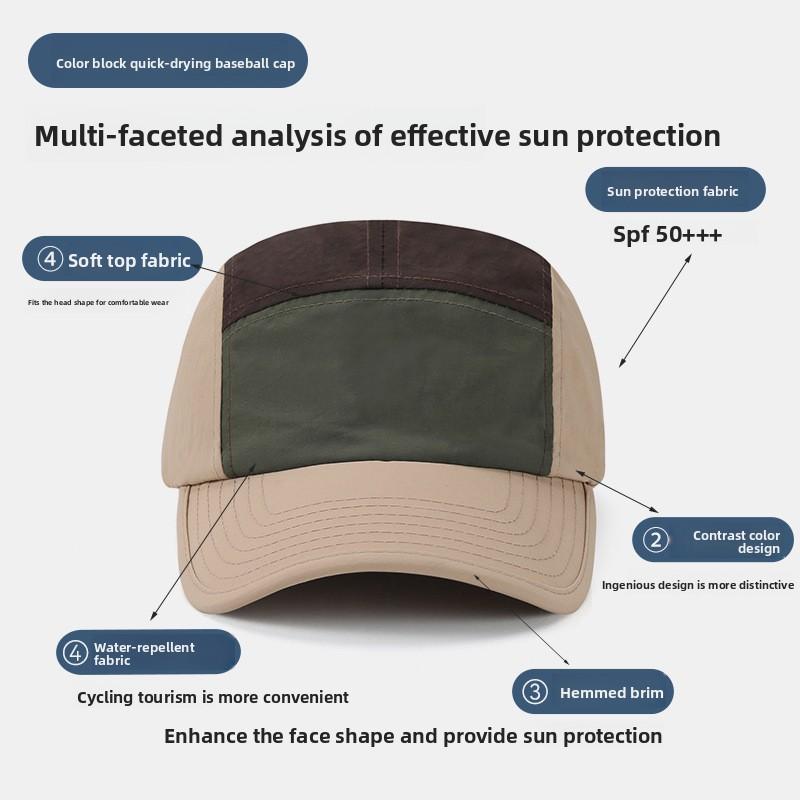 Customized Spring Summer Cross-border Breathable Anti-splashing Water Sunscreen Quick-drying Adjustable Cap Baseball Cap