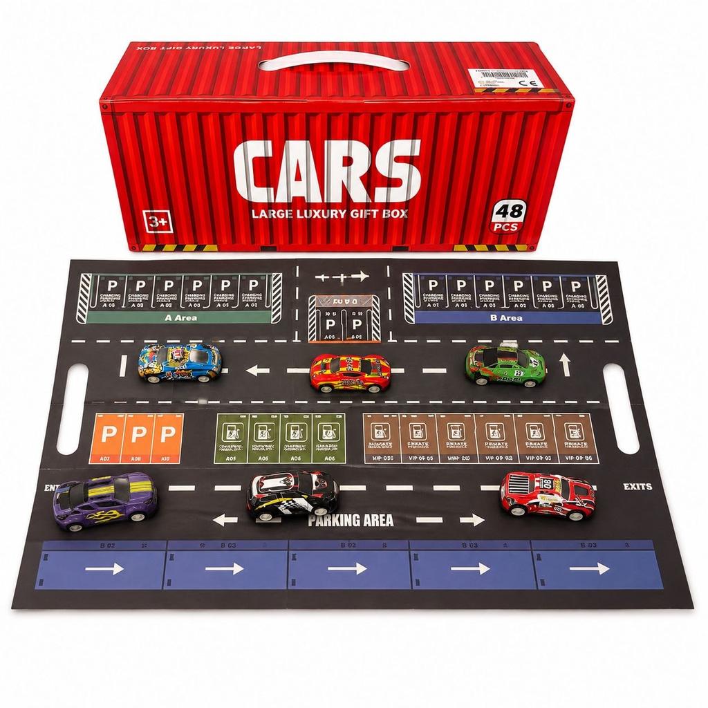 Spielzeugautos 48 Stück Automodelle in einem Container-Autoset