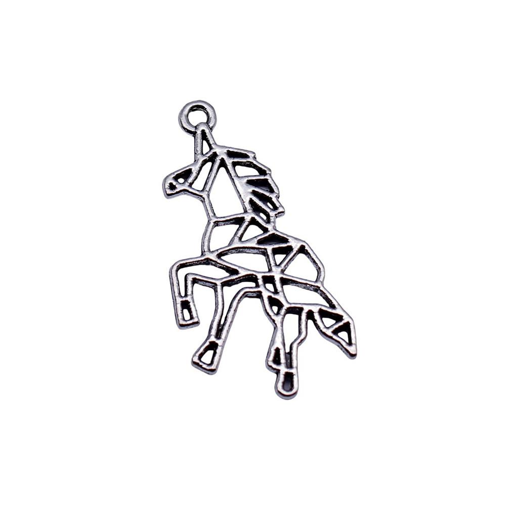Vintage Unicorn Head Charms Alloy Pendants For Jewelry Making Handmade Craft Supplies