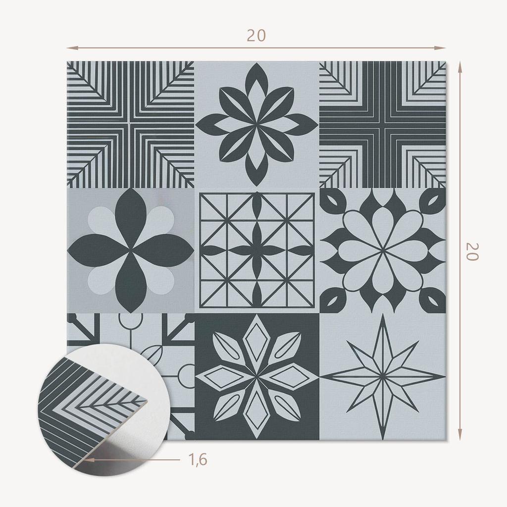 Set of PVC Tiles With a Pattern Self-Adhesive For Bedroom Geometric Patterns In Mosaic 20X20X20 Cm