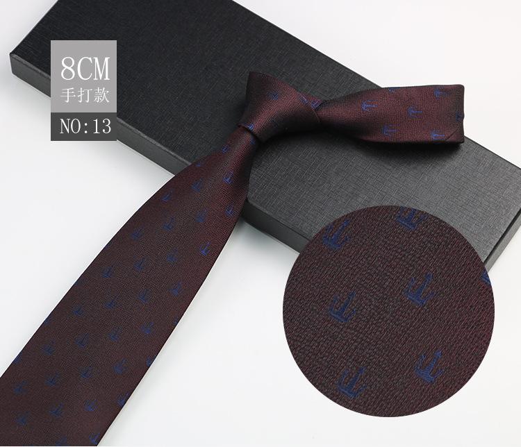 Men'S Tie 8Cm Dress Gentleman'S Suit Shirt Burgundy Wedding Groom Pattern Hand Wear Business Tie