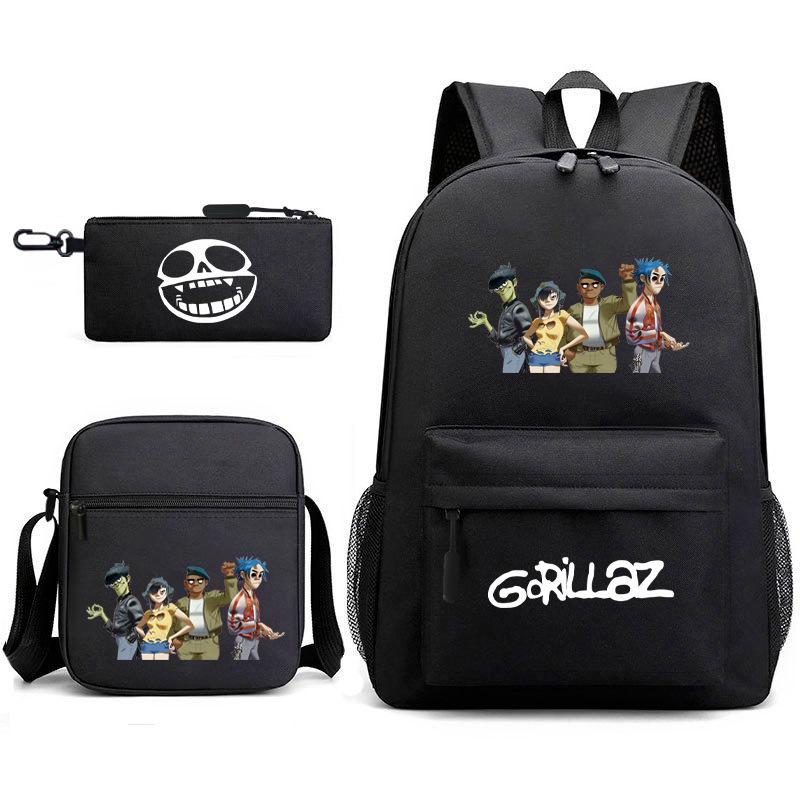 British virtual band trend heat transfer, primary and secondary school students schoolbag Gorillaz children's starry sky three-piece set, teenagers
