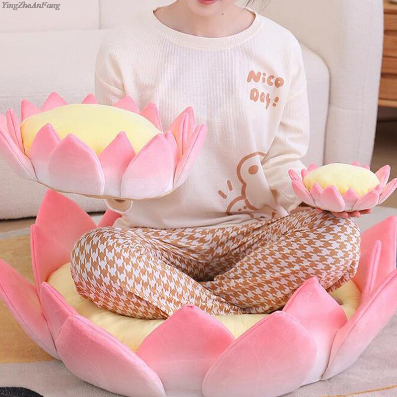 Meditation Cushion 3D Lotus Flower Shape Cushion Worship Meditation Lotus Futon Yoga Tatami Home Sofa Bedroom Lazy Sofa