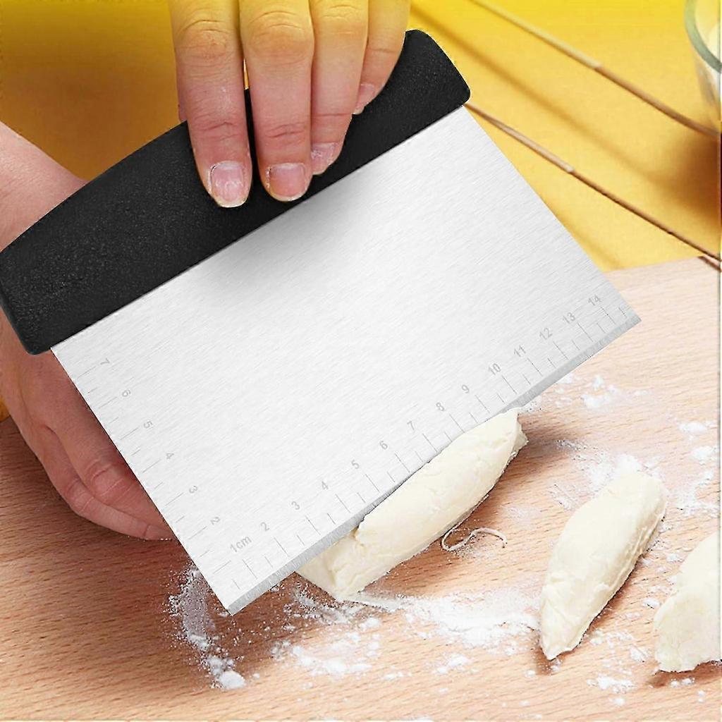 Machine scraping kitchen, dough scraper, bench scraper for bread, can be used for cooking and cooking, multi -purpose kitchen appliances, small, black