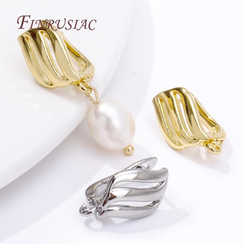 18K Gold/Rhodium Plated French Inlay Zircon Earwires Fastener Earring Hooks Clasps Fittings DIY Earring Making Accessories
